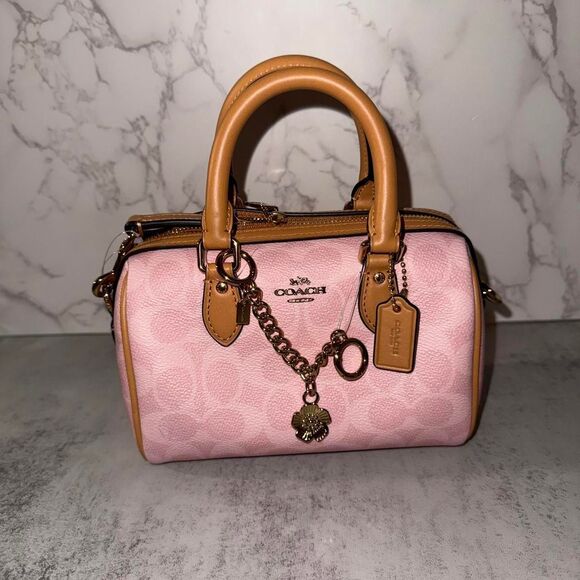 Coach powder pink mini Rowan with charms - Picture 8 of 8